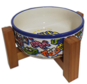 Pet Bowl with wood frame